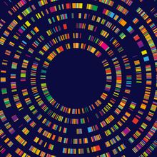 Conceptual image of DNA genome sequencing map.