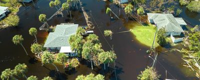 Photo of flooding in a Florida neighborhood following a hurricane.