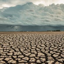 Photograph of drought land due to climate change