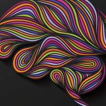 Abstract, colorful illustration of the human brain