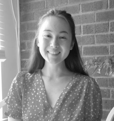 A black and white headshot of Katherine Irving