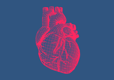 A pink graphic of an anatomical heart.